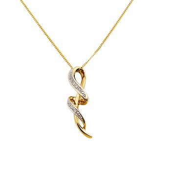 9ct Gold Diamond Pendant with Chain